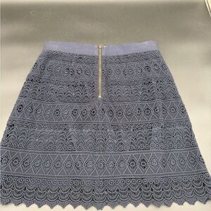 LOFT Navy A-Line Lace Skirt